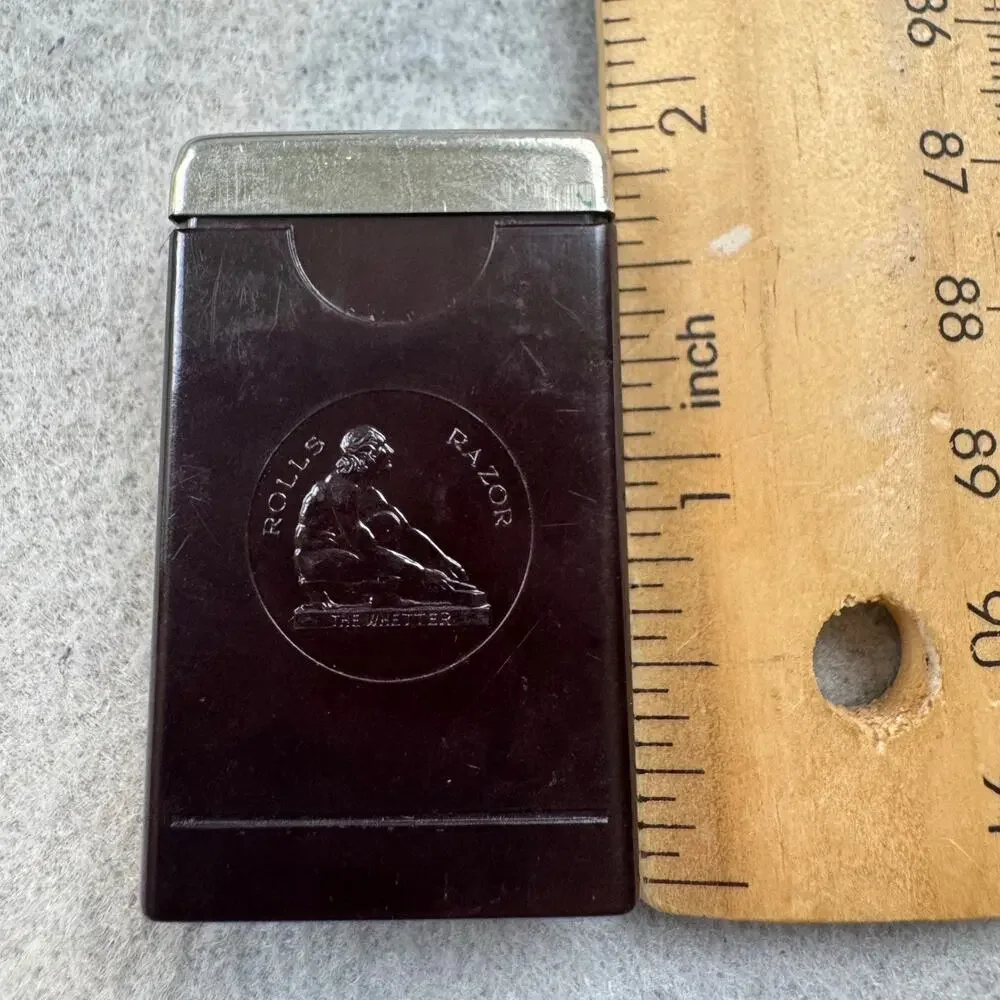 Retro Rolls Razor Imperial Blade Brown Vintage Sheffield Steel Bakelite Case